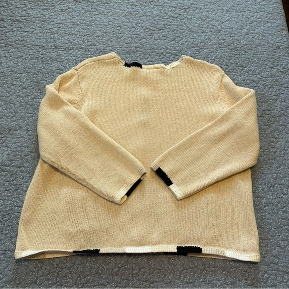Talbots Cardigan Closet Staple Minimalist Cotton Beige Colorblock Trim Sz X - Picture 3 of 9